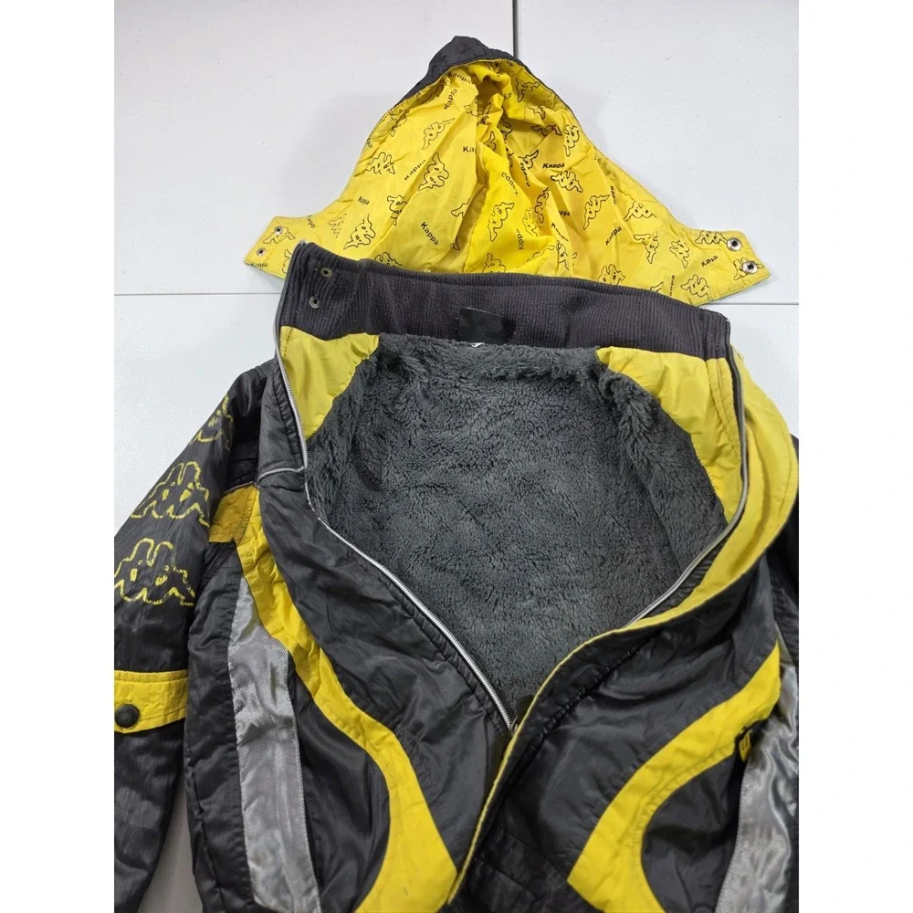 RARE VTG Italia Kappa ASIA Jacket W/Hood Coat Down Puffer Youth Jacket Lined